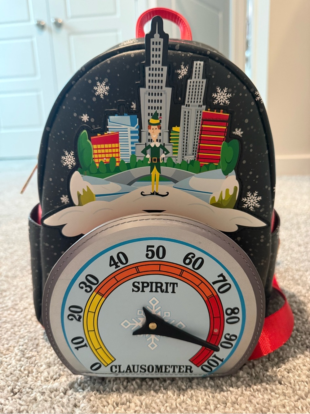 Elf Christmas Loungefly Backpack - Black and Red